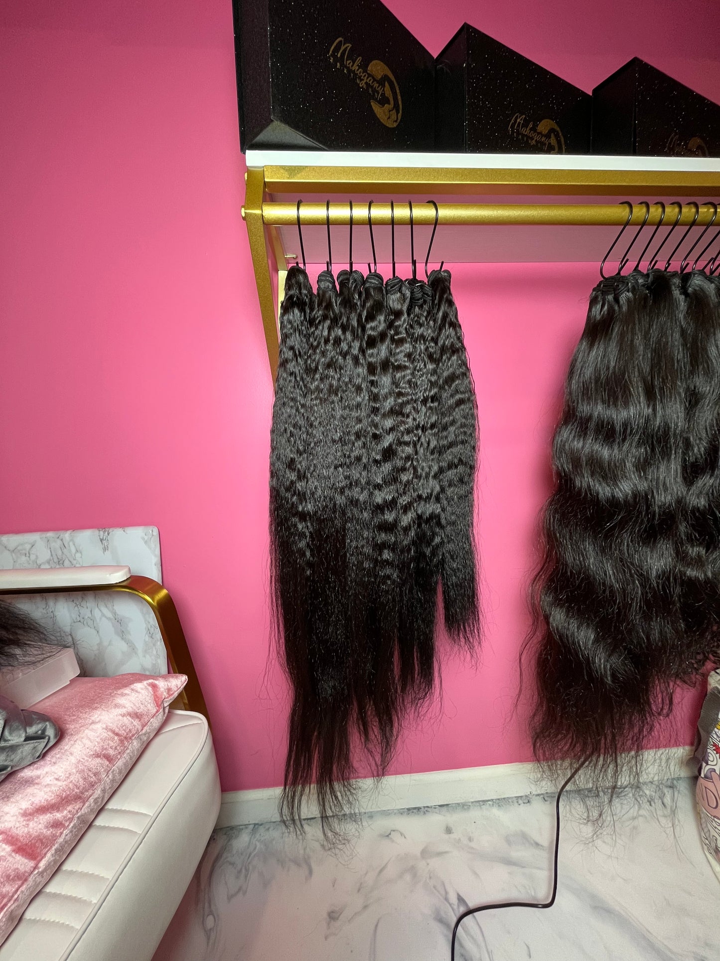 Mahogany Kinky Straight Human Hair Bundles